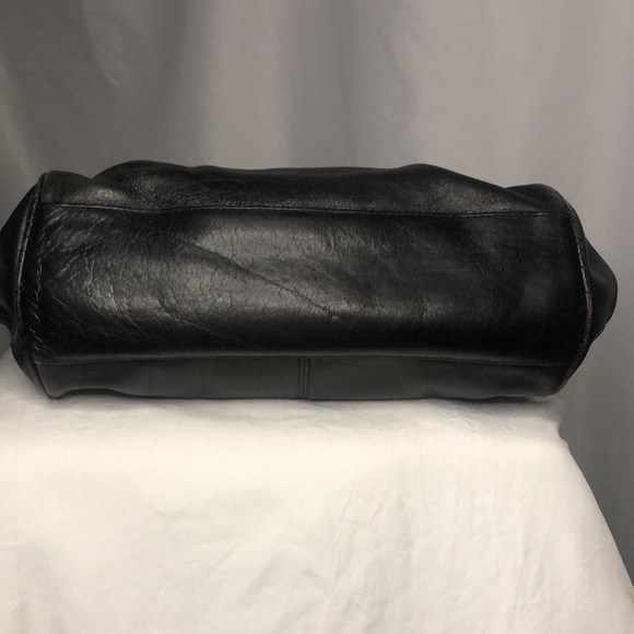 Black genuine leather vintage handbag. Leather weaved trim design. - Picture 9 of 13